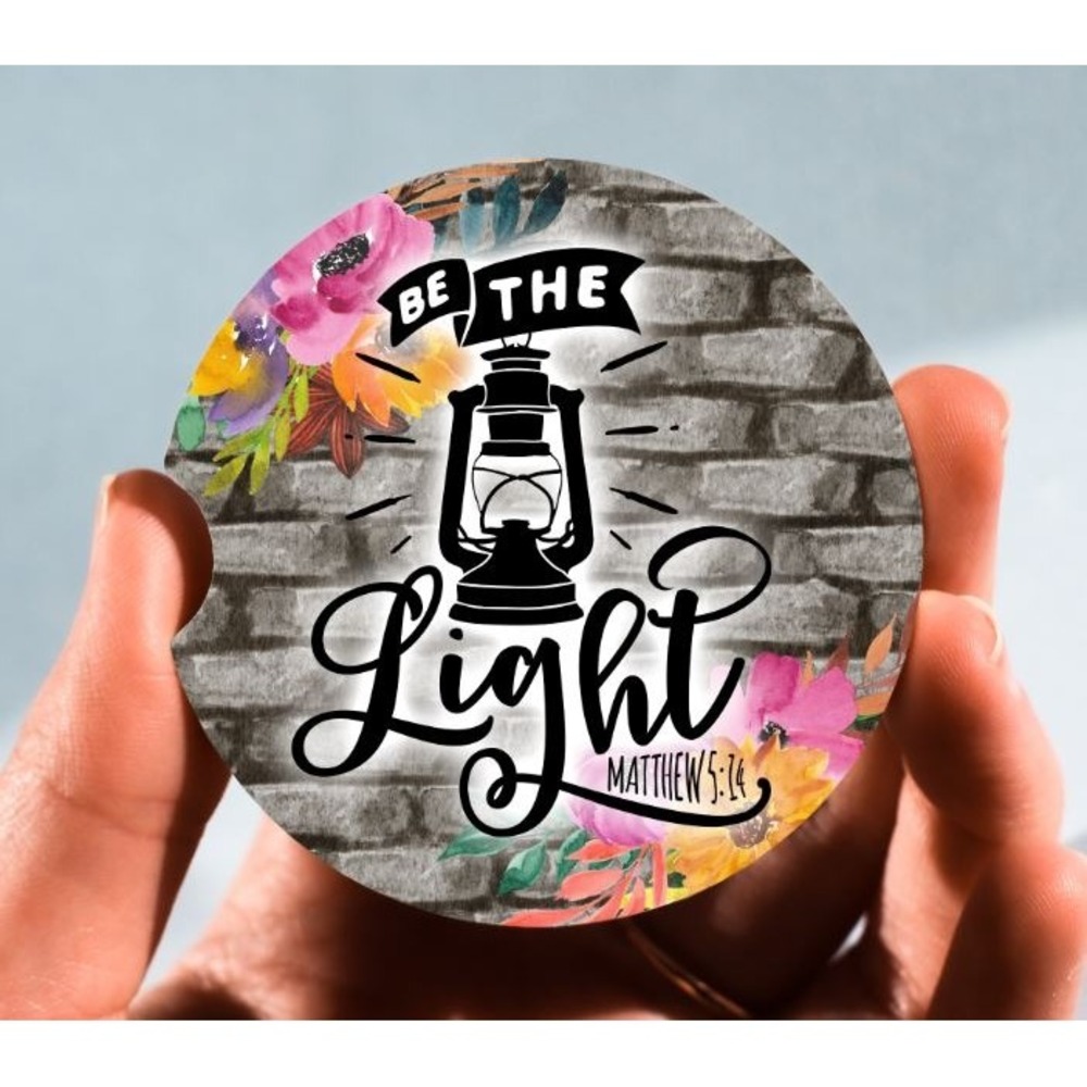 Set of 2 Car Coasters, Be The Light Car Coaster, Neoprene Car Coaster‎
